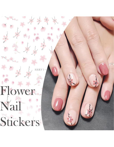 9 Hojas de Pegatinas de Uñas 3D Flores Baoximong