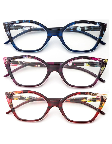 Gafas de Lectura Cat Eye DXYXYO 3 Pares Anti Luz Azul Gafas de Lectura Cat Eye DXYXYO 3 Pares Anti Luz Azul