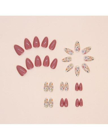 30 Uñas Postizas Cortas Francesas LINMEIZAI - Kit Completo