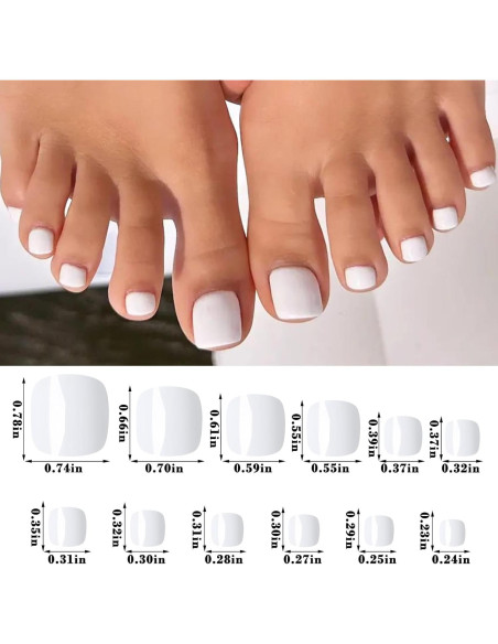 Uñas Postizas Cortas Cuadradas LoveOurHome 240pc Blancas Uñas Postizas Cortas Cuadradas LoveOurHome 240pc Blancas