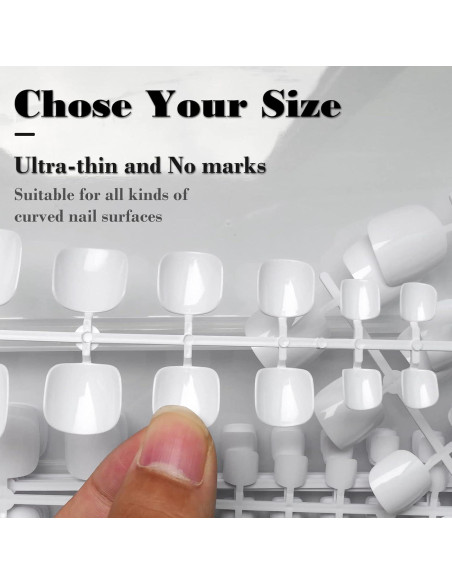 Uñas Postizas Cortas Cuadradas LoveOurHome 240pc Blancas Uñas Postizas Cortas Cuadradas LoveOurHome 240pc Blancas