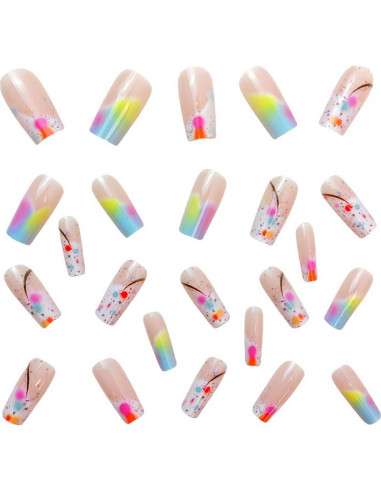 Kit de Uñas Acrílicas BHOOKA 24 Pcs Diseño Gradiente