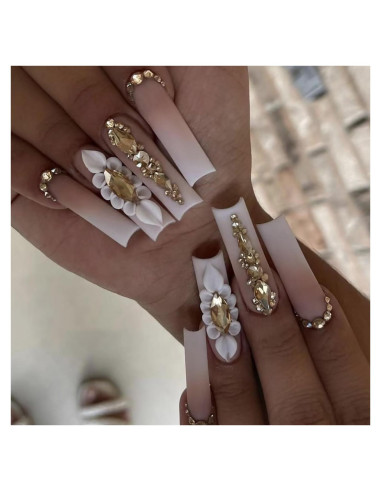 Kits de Uñas Falsas Acrílicas POKENGDA - Largas y Brillantes
