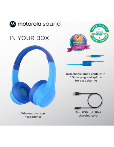 Auriculares Inalámbricos Bluetooth Motorola JR300 Niños Azul