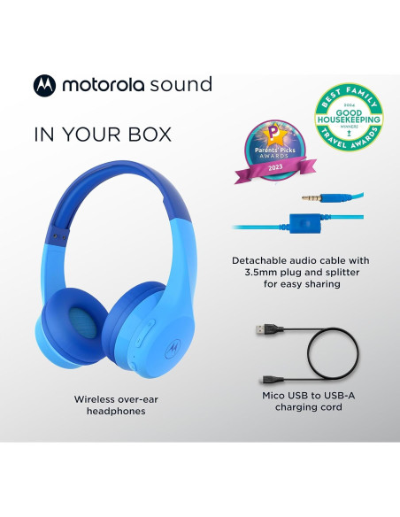 Auriculares Inalámbricos Bluetooth Motorola JR300 Niños Azul Auriculares Inalámbricos Bluetooth Motorola JR300 Niños Azul