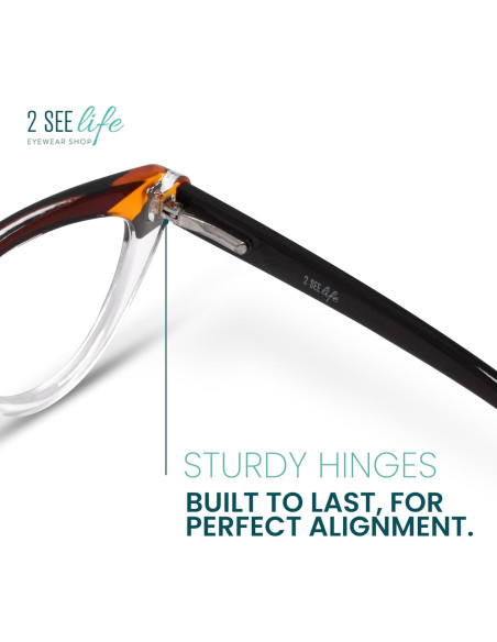 Gafas de lectura 2.5x 2SeeLife ojo de gato marrón para mujer Gafas de lectura 2.5x 2SeeLife ojo de gato marrón para mujer