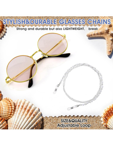 Cadena para Gafas Mujeres Cuentas Elegante 70 cm