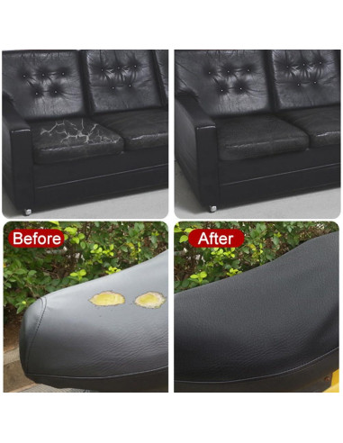 Parche de cuero autoadhesivo SiiRo 40x102cm negro para reparación