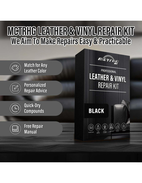 Kit de Reparación de Cuero Negro MCTRHG para Automóviles Kit de Reparación de Cuero Negro MCTRHG para Automóviles