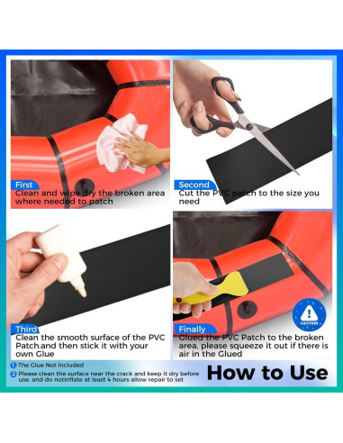 Parche de Reparación PVC Yetaha 3PCS para Kayak y Bote Inflable