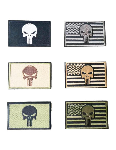 6 Piezas Parche Bordado Calavera Bandera RUINUO 5x8 cm 6 Piezas Parche Bordado Calavera Bandera RUINUO 5x8 cm