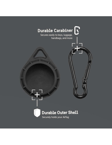 Pelican Protector - Funda y Montaje para Apple AirTag - Negro
