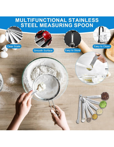 Juego de Tazas y Cucharas Medidoras 21 Piezas ATPWONZ
