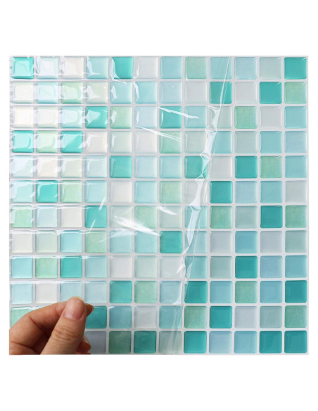 Azulejos Mosaico 3D Autoadhesivos HyFanStr 23.5x23.5cm - 4 Piezas Azulejos Mosaico 3D Autoadhesivos HyFanStr 23.5x23.5cm - 4 Piezas