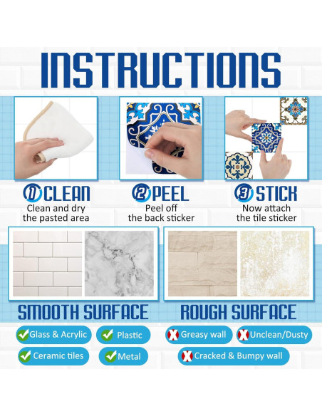 Azulejos Talavera Adhesivos PVC 60 Piezas 10x10 cm Honoson Azulejos Talavera Adhesivos PVC 60 Piezas 10x10 cm Honoson