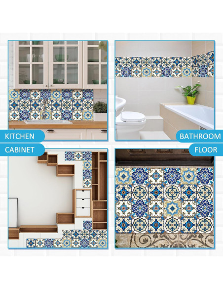 Azulejos Talavera Adhesivos PVC 60 Piezas 10x10 cm Honoson Azulejos Talavera Adhesivos PVC 60 Piezas 10x10 cm Honoson