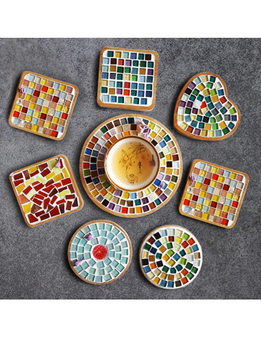 Azulejos de Cristal Cuadrados Esweny 525 Piezas Lechoso 1.1lb