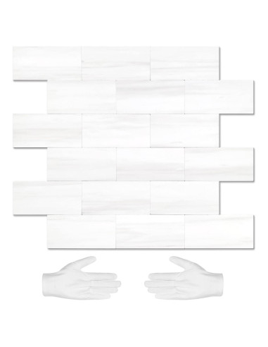 Azulejos Autoadhesivos STICKGOO 10 Hojas Mármol Blanco 0.84m