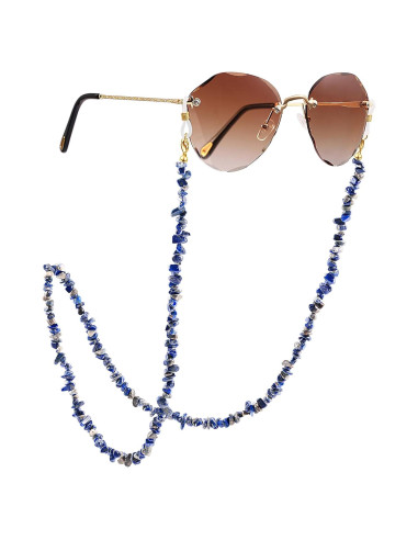 Cadena de Gafas PEARLADA de Oro 18K con Lapislázuli
