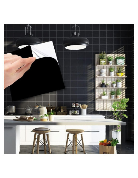 Pegatinas de Azulejos Autoadhesivas Jaxbo 50pcs 15.2cm Negro Pegatinas de Azulejos Autoadhesivas Jaxbo 50pcs 15.2cm Negro