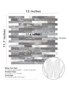 Azulejos Autoadhesivos STICKGOO PVC Madera Envejecida 10 Hojas 2