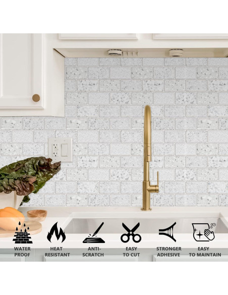 Azulejos Autoadhesivos URCOLOR 10 Hojas 30.48x30.48cm Blanco Azulejos Autoadhesivos URCOLOR 10 Hojas 30.48x30.48cm Blanco