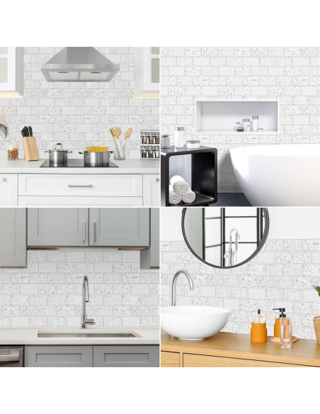 Azulejos Autoadhesivos URCOLOR 10 Hojas 30.48x30.48cm Blanco Azulejos Autoadhesivos URCOLOR 10 Hojas 30.48x30.48cm Blanco