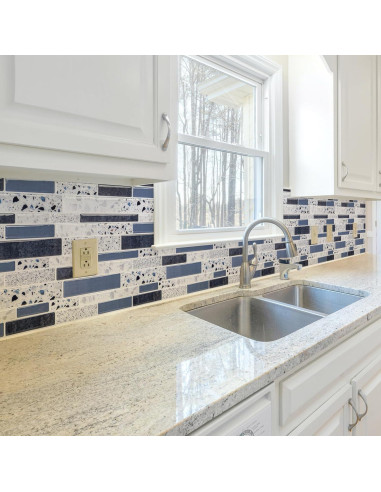 Azulejos Adhesivos 3D Art3dwallpanels 10 Hojas 30.48cm Azul