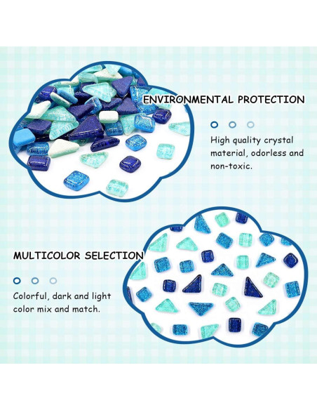 Kit de Azulejos de Mosaico de Vidrio Swpeet 450g Colores Mixtos Kit de Azulejos de Mosaico de Vidrio Swpeet 450g Colores Mixtos