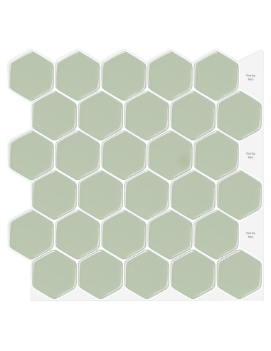 Azulejo Hexagonal Autoadhesivo WalDecoo Verde 30.48x30.48cm
