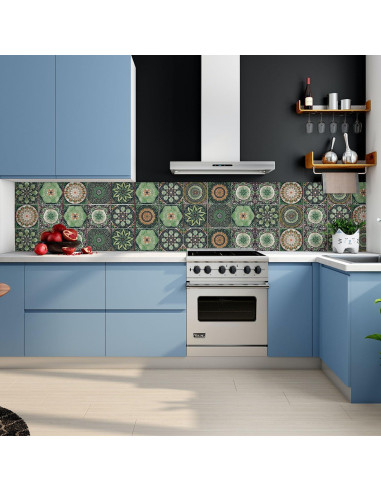 Pegatinas de Azulejos Autoadhesivas Merouk 12 Pcs 15x15 cm