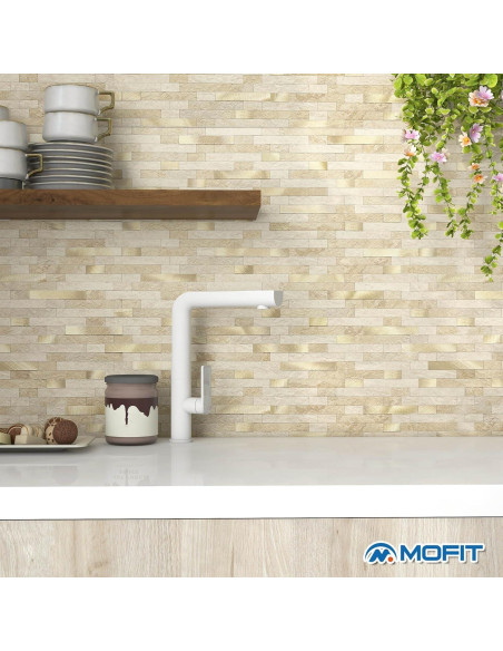 Azulejos Autoadhesivos 3D M MOFIT Beige para Salpicadero - 5 Hojas Azulejos Autoadhesivos 3D M MOFIT Beige para Salpicadero - 5 Hojas