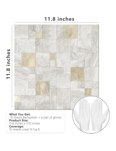 Azulejos Autoadhesivos STICKGOO 30x30 cm Beige - 10 Hojas