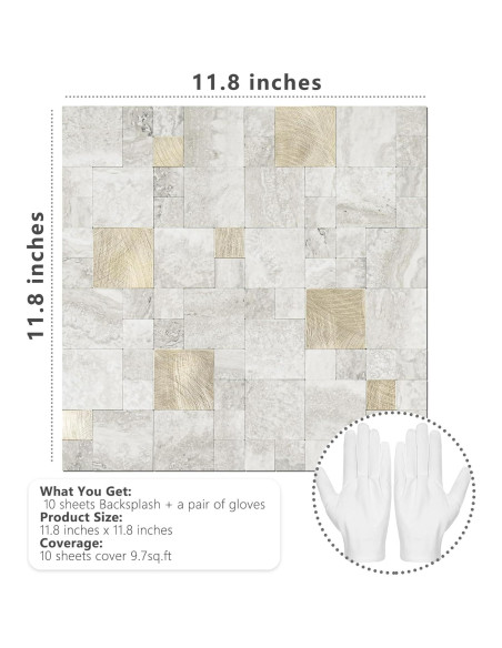 Azulejos Autoadhesivos STICKGOO 30x30 cm Beige - 10 Hojas Azulejos Autoadhesivos STICKGOO 30x30 cm Beige - 10 Hojas