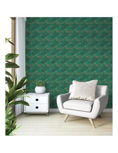 Azulejo autoadhesivo Mosaicowall 3D Verde Hexagonal 25x30cm