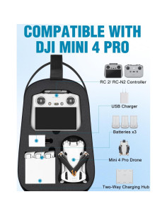 Funda Dura Impermeable PEKREWS para DJI Mini 4 Pro - Mochila de Viaje 2