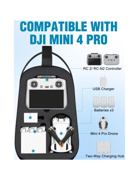 Funda Dura Impermeable PEKREWS para DJI Mini 4 Pro - Mochila de Viaje Funda Dura Impermeable PEKREWS para DJI Mini 4 Pro - Mochila de Viaje