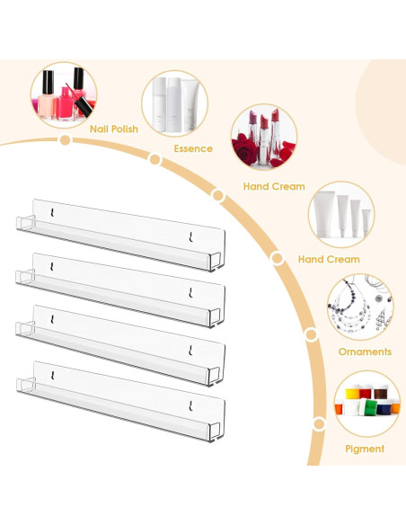 Estante Organizador de Esmaltes AumVum 6 Unidades 38cm Pared Estante Organizador de Esmaltes AumVum 6 Unidades 38cm Pared