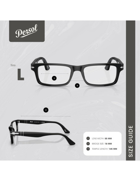 Gafas Rectangulares Persol PO3050V para Hombres + Kit de Cuidado Gafas Rectangulares Persol PO3050V para Hombres + Kit de Cuidado