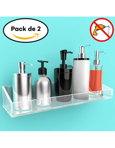 Estantes de Baño Vdomus Acrílico Transparente 2 Unidades