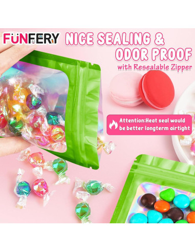 Bolsas Reutilizables Holográficas FUNFERY 100 Unidades 10x15 cm