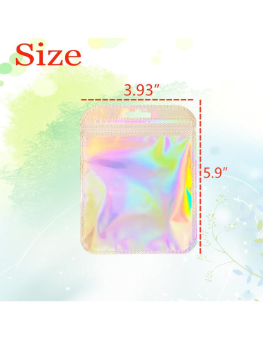 100 Bolsas Holográficas Reutilizables BOBECI 10x15cm