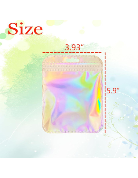 100 Bolsas Holográficas Reutilizables BOBECI 10x15cm 100 Bolsas Holográficas Reutilizables BOBECI 10x15cm