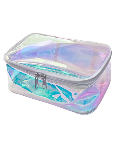 Bolsa de Maquillaje Holográfica TPU 20x14x8 cm Azul