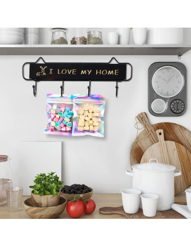 150 Bolsas Holográficas Reutilizables ANZNKU 16x24 cm Cierre