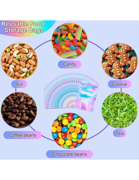 150 Bolsas Holográficas Reutilizables ANZNKU 16x24 cm Cierre 150 Bolsas Holográficas Reutilizables ANZNKU 16x24 cm Cierre