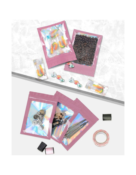 100 Bolsas Mylar Rosa Reutilizables 7.6x11.9 cm Lautechco 100 Bolsas Mylar Rosa Reutilizables 7.6x11.9 cm Lautechco