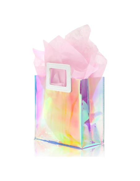 Bolsa de Regalo Holográfica KeerxunBag Rosa 20x17.8x10cm Bolsa de Regalo Holográfica KeerxunBag Rosa 20x17.8x10cm