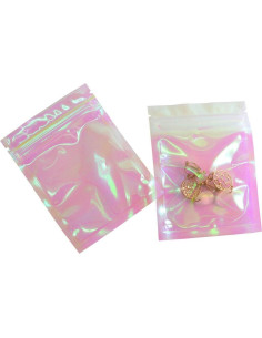 100 Bolsas Ziplock Holográficas NATX 10x15cm Reutilizables 2