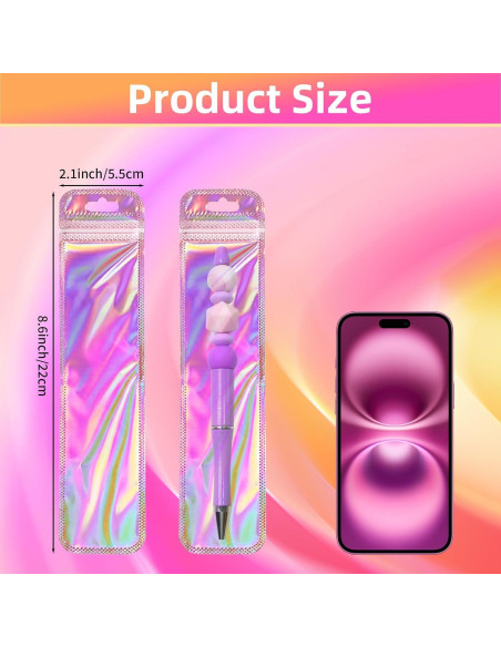 50 Bolsas Holográficas Mylar DASTTUIS 5.3x21.8 cm Rosa Claro 50 Bolsas Holográficas Mylar DASTTUIS 5.3x21.8 cm Rosa Claro